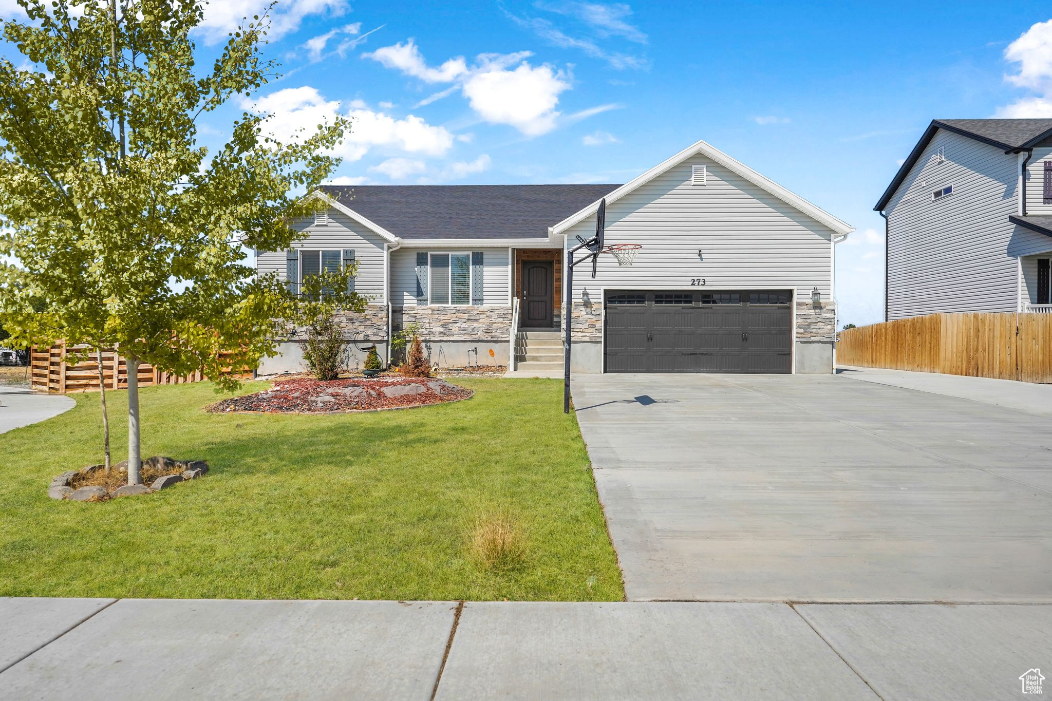 Charming 3-bedroom, 2-bath rambler in Grantsville Utah with a bright single-level floor plan. Open living, dining, and kitchen areas are ideal for everyday living and entertaining. Primary suite includes private bath and generous closet, with two more bedrooms for guests, office, or hobbies. Enjoy a large back deck with expansive country views. The unfinished basement provides excellent potential for added living space or storage. Attached garage, ample storage, and peaceful yet convenient location make this home a must-see. Square footage figures are provided as a courtesy estimate only and were obtained from public record. Buyer is advised to obtain an independent measurement.