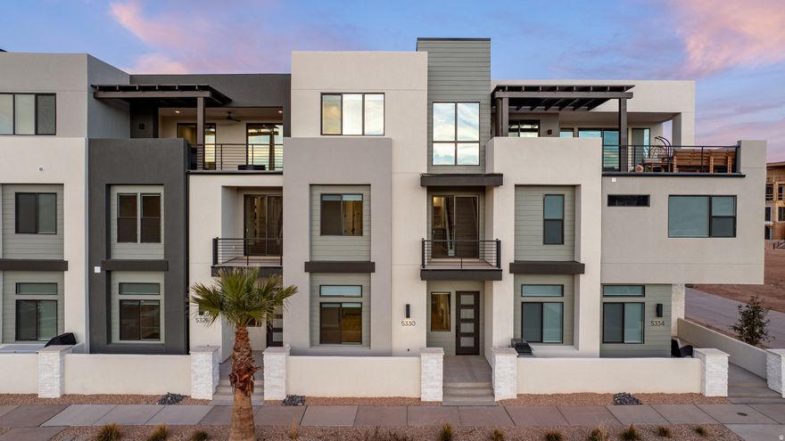 The Pacific Sands boasts 5 bedrooms and 5 bathrooms within 3,625 square feet of thoughtfully designed space in Desert Color. Featuring a gourmet kitchen, built-in mini bar, and generous rec rooms, this home is perfect for hosting family and friends. Bunk rooms ensure everyone has space to unwind and enjoy. LVP flooring throughout and tiled showers in every bathroom offer comfort and style. Relax on the second-floor deck with a hot tub and fire table, overlooking the serene surroundings. Just steps away from the new Desert Color amenity it is the ideal vacation retreat.