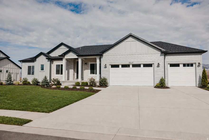 Free finished basement for a limited time when using preferred lender! Needing a custom feeling home without the custom building hassle? Welcome to your solution. Our buyers don't need to: Buy the lot, get a construction loan, come up with a floorplan, not know what their home will actually cost or when it'll be done. We are you solution. Meet the Atwood rambler - the home that believes bigger is better. This spacious rambler offers generous living areas, smartly utilized space, and sits on a flat, usable lot perfect for real life. Nestled among stunning 180 mountain views, you'll enjoy peaceful scenery while still being just minutes from the freeway, shopping, restaurants, and everything you need. Build this home to fit your custom needs and finally have space for all the things (and people) you love. Photos shown are of a modeled version of the Uinta floorplan. Actual finishes and colors may vary-ask your agent for details. Advertised price is base finishes only. Lot premiums, selected options and upgrades will increase cost. Price reflects when using preferred lender