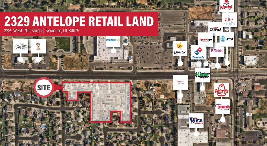 Available For Sale  4.25 Total Acres  Across From Walmart, 2.3M Annual Visits  Zoned Light Commercial  Town Center Overlay Zone