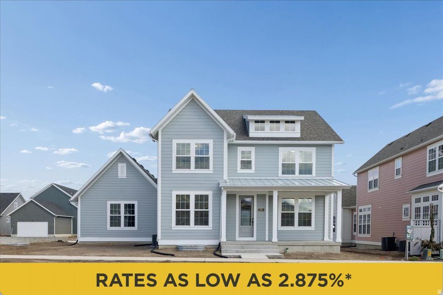 **The BIG Buydown Event! 2.875% (5.920% APR)* first year interest rate available for a limited time!!** Introducing the Ridgefield Farmhouse II at Beacon Pointe-where timeless design meets everyday functionality in one of Saratoga Springs' most desirable communities. This thoughtfully crafted home features a spacious open-concept layout that seamlessly connects the kitchen, great room, and dining area, making it perfect for family life and entertaining. Just off the entry, a cozy sitting room and separate flex space offer endless possibilities for a home office, playroom, or den. The luxurious owner's suite includes a beautifully finished bath and an oversized walk-in closet. A front-load tandem 4-car garage with a side door provides plenty of room for vehicles, storage, or a home gym, while the expansive covered front porch adds both charm and outdoor living space. With its flexible layout and elevated details, the Ridgefield delivers comfort and character in every square foot.