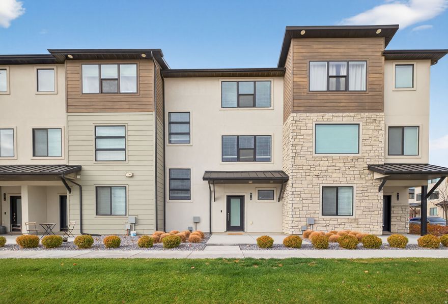 2/1 buy down being offered by using the preferred lender! Stunning, move-in ready townhome conveniently located near FrontRunner and Shopping.  This home offers an incredibly spacious feel with direct access to the park and fields. Walk out and play! You'll love the bright, large kitchen with room to entertain the whole crew around the spacious island. With 3 bedrooms, the laundry room and 2 full bathrooms upstairs it is easy living. Very well maintained and turn-key for a buyer, you can move in and enjoy immediately. With the HOA amenities, maintenance-free living and access to everything close by, this is perfect for the modern lifestyle. Square footage figures are provided as a courtesy estimate only and were obtained from county. Buyer is advised to obtain an independent measurement.