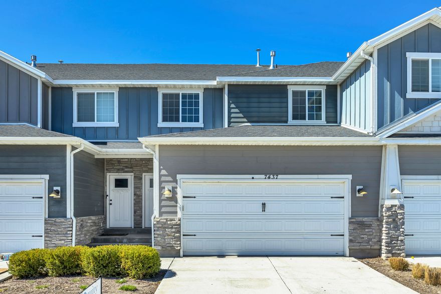 Welcome home to this spacious and stylish 3-bedroom, 2.5-bath townhome perfectly located in the most convenient part of Eagle Mountain-just minutes from Saratoga Springs amenities and easy commuter access! You'll love the open-concept main floor featuring a modern kitchen with stainless steel appliances, white skaker cabinets, granite countertops and plenty of natural light. Upstairs, enjoy a spacious primary suite with a walk-in closet and private bath, plus two additional bedrooms and a full bathroom. The fully finished basement adds even more living space-perfect for a family room, home office, or gym. Outside, you'll find a private patio great for a small garden or BBQ area and access to well-kept community areas including a clubhouse. With low HOA fees, great schools nearby, and quick access to shopping and dining, this home offers the perfect mix of comfort and convenience.