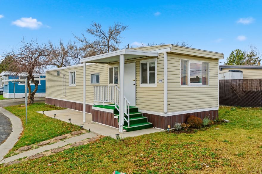 Charming mobile home, freshly painted and move-in ready! Situated on a desirable corner lot, this home offers a carport with 2 parking spaces, a storage shed, washer & dryer, and access to fantastic community amenities including a clubhouse, pool and playground. Enjoy the convenience of nearby parks like Centennial Park, West Valley City Park, and West View Park, plus easy access to dining, shopping and entertainment throughout West Valley City. Located in a well-established neighborhood with excellent access to schools, this property is an affordable opportunity you don't want to miss! Square footage figures are provided as a courtesy estimate only.  Buyer is advised to obtain an independent measurement.