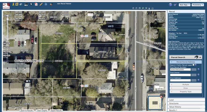 This offering includes four parcels being sold collectively: APNs 16-30-379-044, 16-30-379-031, 16-31-126-086, and 16-31-126-085. The combined acreage is approximately 0.66 acres. One of the parcels currently contains a single-family home that is tenant-occupied and generating rental income. Please do not disturb tenants when visiting or touring the property. This property presents a potential opportunity for future development; however, all buyers must independently verify land use, zoning, and development potential. For questions regarding development standards, zoning, or permitted uses, please contact the City of South Salt Lake directly. The seller and listing agent make no representations or guarantees regarding development possibilities. Serious inquiries only. All information provided is deemed reliable but not guaranteed. Buyer to verify all information