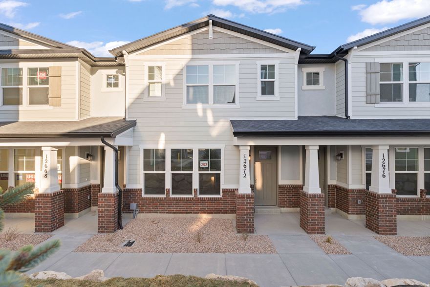 Nestled in the vibrant community of Herriman, Utah, this thoughtfully designed two-story townhome offers dual primary suites, 2.5 bathrooms, and a stylish, comfortable layout perfect for modern living. The main level features an open-concept design where the living room flows seamlessly into the dining area and kitchen, creating an inviting space ideal for both entertaining and everyday living.  Upstairs, you'll find two spacious primary suites, each with its own private bathroom, providing comfort, privacy, and flexibility-perfect for roommates, guests, or multi-generational living. A conveniently located laundry area on the second floor adds to the home's practicality.  This townhome also includes a two-car attached garage and is situated in a vibrant neighborhood close to excellent schools, shopping, dining, and outdoor recreation. Offering a blend of modern living and everyday convenience, this Herriman home is ready to welcome you.  Schedule a tour today to see it for yourself! Square footage figures are provided as a courtesy estimate only and were obtained from building plans.