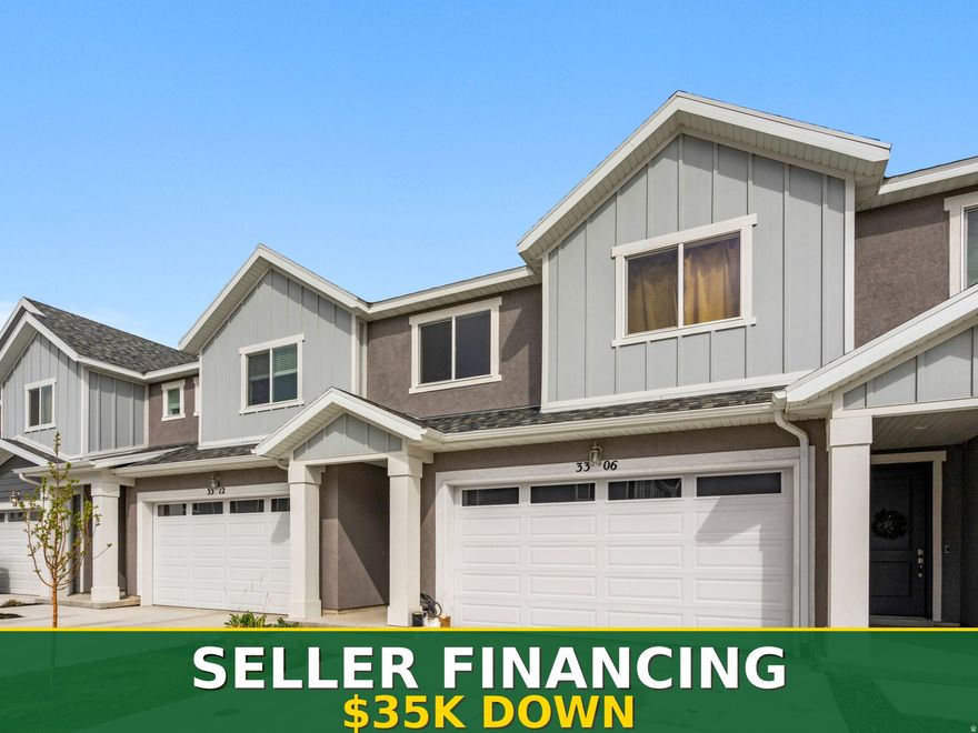 Seller Financing Available! Flexible Down Payment! Own this 2022 West Haven townhome. 3 bed, 2.5 bath with open layout, natural light, modern kitchen, and spacious primary suite. Low-maintenance, energy efficient, near parks, shopping & freeway access.   Square footage figures are provided as a courtesy estimate only and were obtained from Tax Data Records.  Buyer is advised to obtain an independent measurement.