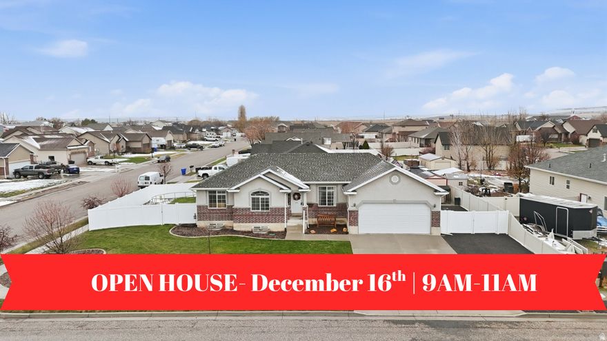 Get ready to start the holidays and the new year in your beautiful new home! This move-in-ready property features a newly finished 100% complete basement (2021) with a spacious rec room, family room, and generously sized bedrooms with larger closets. Offering 6 bedrooms and 3 full bathrooms, this home is located in a quiet Tremonton neighborhood close to schools and shopping. The seller is including the 10x12 backyard shed and has made several recent upgrades, including a new water heater, garage door, furnace, and AC. The property is already connected to secondary irrigation water, helping reduce your summer watering costs. Enjoy a large corner lot with a fully fenced backyard, plus plenty of gated space for RV parking and all your toys. You'll feel right at home the moment you walk through the door! Buyer to verify all information.