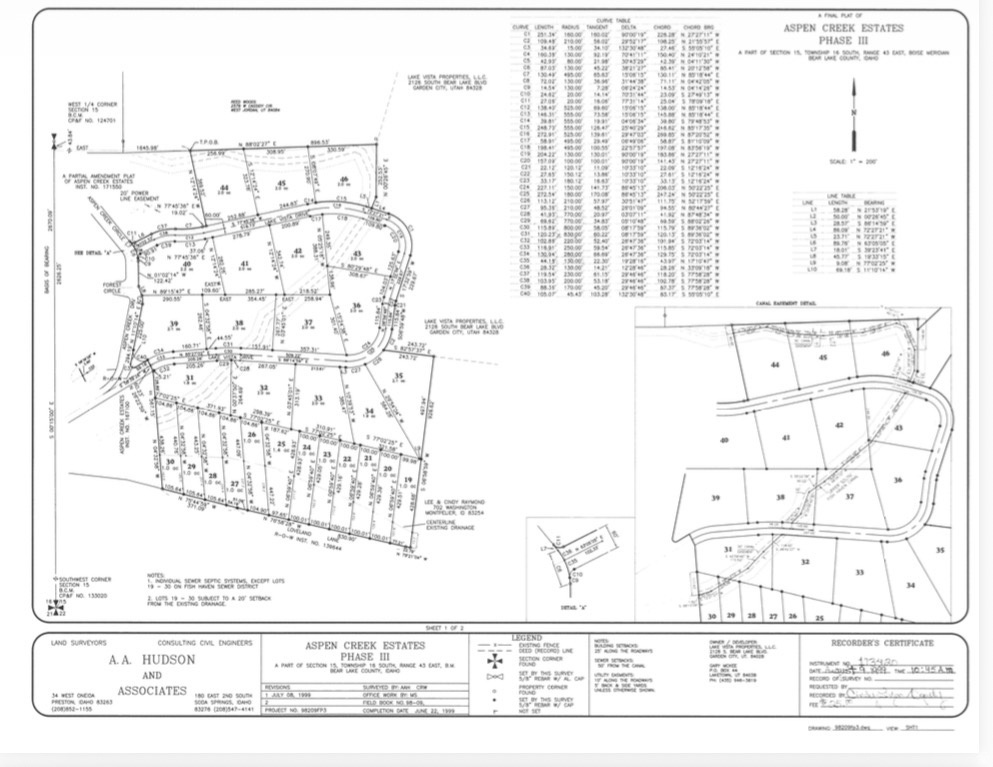 ASPEN CREEK ESTATES - Land