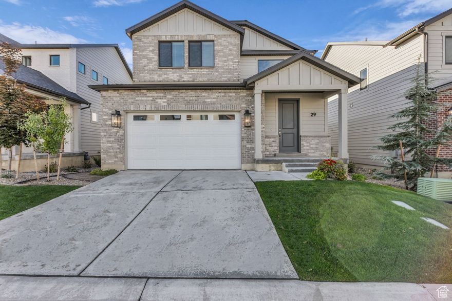 Stunning Move in Ready 5 Bedroom 3.5 Bathroom Home in perfect Bountiful Location.  Walking Distance to School and No BackYard Neighbors with Orchard in Back of home. Upgraded Solid Surface Flooring Flows Seamlessly through Main Level.   Bright Family Room with Gas Fireplace open to the Geourgous Kitchen with Extra Tall Cabinets, Quartz Countertops, Stainless Steel Appliances, Central Island and Step in Pantry. Main Level Primary Bedroom, Attached En Suite Bathroom with Step in Glass Shower and Laundry Hook ups in the Walk In Closet.  2nd Floor has 3 Additional Bedrooms with Walk In Closets  and Full Bathroom.  Sprawling Basement is fully finished with Massive Family Room/Rec Room, One Bedroom, and Full Bathroom. Fully Landscaped Yard with Backyard Patio and Garden Box.   Square footage figures are provided as a courtesy estimate only.  Buyer is advised to obtain an independent measurement.