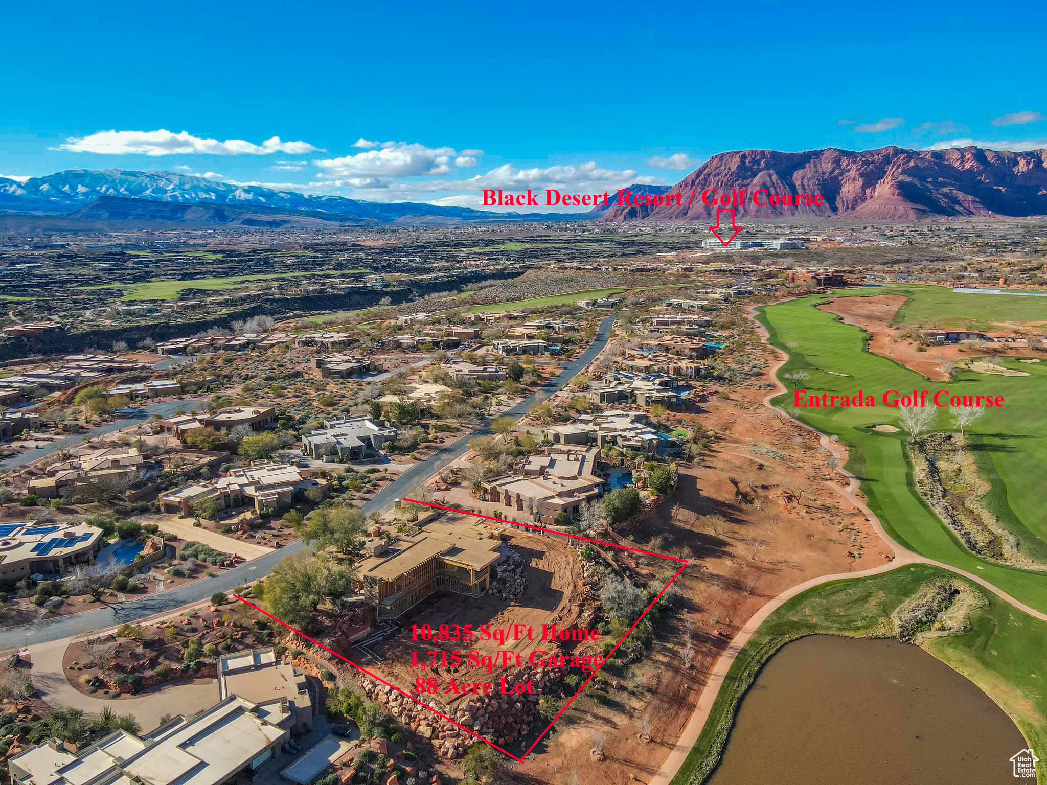 Over 10,000 sq/ft on the golf course in the exclusive Entrada @ Snow Canyon Country Club. This home sits on one of the best lots in all of Entrada boasting unobstructed views of the golf course, Snow Canyon, Ivins Red Mountain, and the beautiful Kachina Cliffs of Entrada. The home was originally built in 2000 and is being fully remodeled (down to the studs). This home will feature Sub/Zero / Wolf Appliances, custom in-ground swimming pool, a walk-out basement with views of the private pool, golf course, and much more. Estimated completion is fall of 2024. Full remodel being done by: Shakespeare Dev. Group.