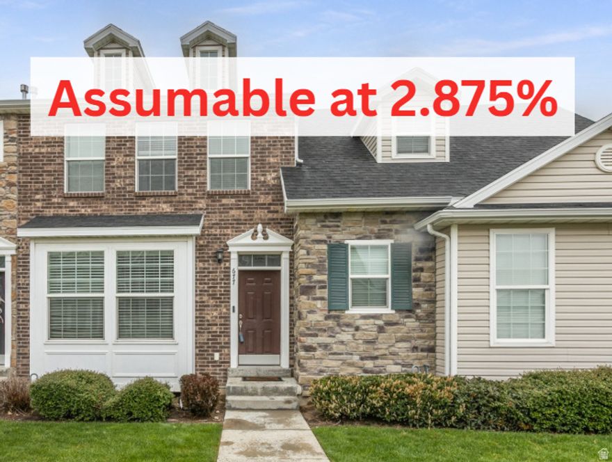 This amazing home has an assumable mortgage at only 2.875% interest, which gives a payment of only $1,688.78, and that amount includes taxes and insurance (HOA is additional). This townhouse has it all! Playground, two-car garage, fully fenced yard, three bedrooms, one and a half bathrooms, lots of space, and all in an amazing neighborhood! It's move-in ready and won't last long so come take a look!