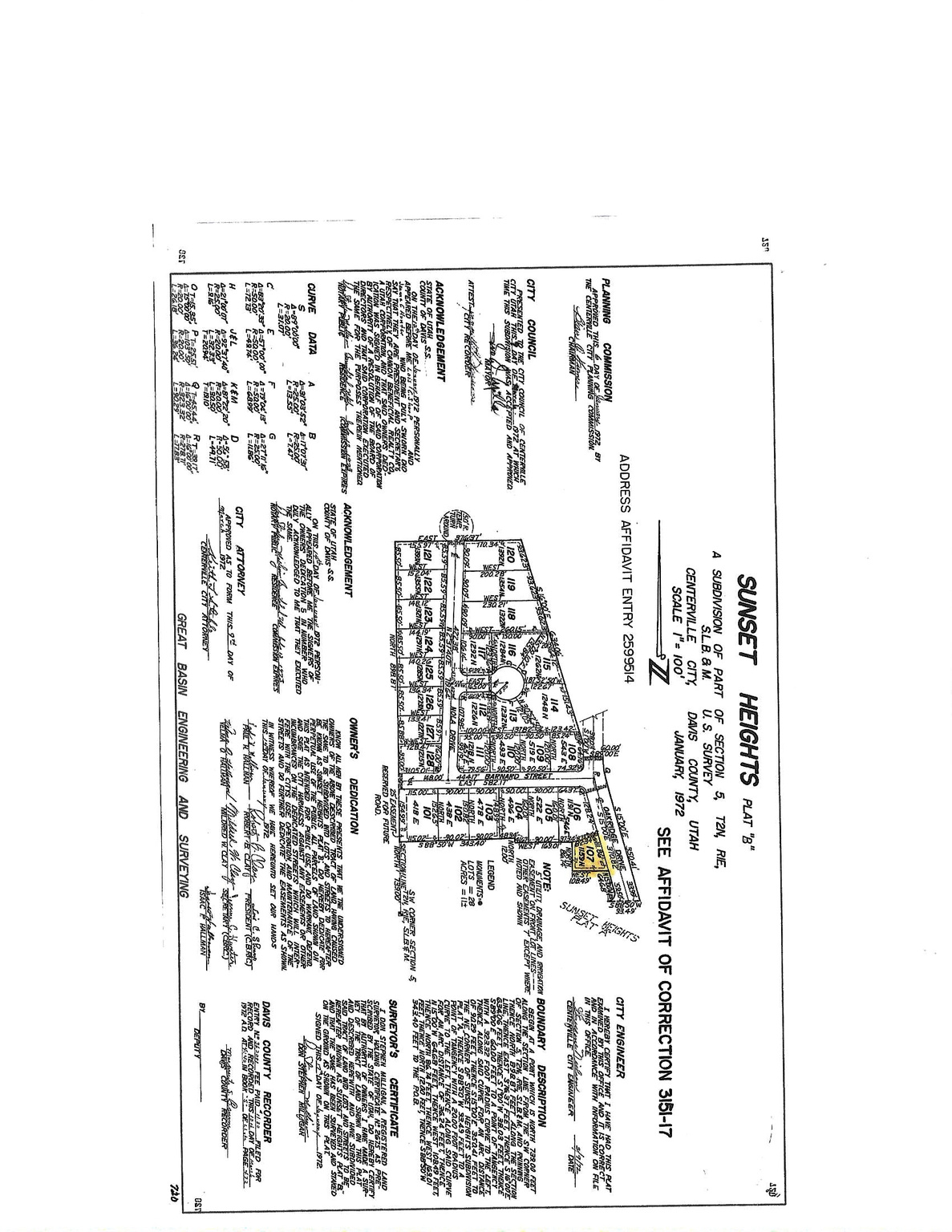 SUNSET HEIGHTS PLAT “B” - Land