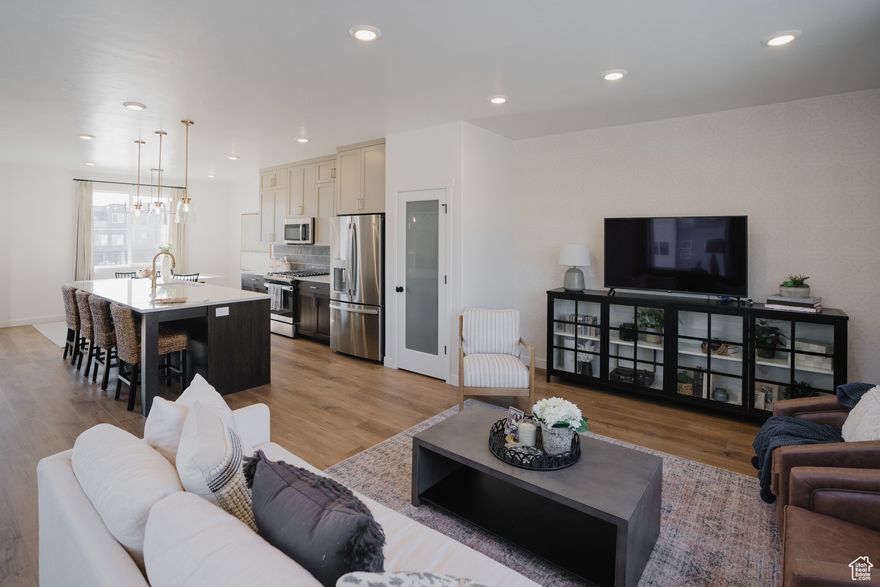 Buyer to receive $12,237 toward closing costs! Large picture windows w/9' ceilings on the main level, abundant lighting and is perfect for entertaining. Spacious home offers an open family room, kitchen and dining nook and 4th bedroom and full bath on main level, separate from other bedrooms. Buyer is able to make all interior selections with the assistance of our professional designer at our show room. Home has 2-car garage is oversized w/room for bikes and storage and a long driveway for additional parking. Construction is almost complete. Photos are of model home. Home is currently under construction. Finished model is located @ 527 W. 1860 N. Salem. Located right behind Revere Health in Salem.