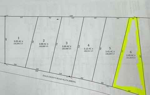 Vacant Land For Sale - LOT 6 Dale County Rd 576<br/> Headland, AL 36345