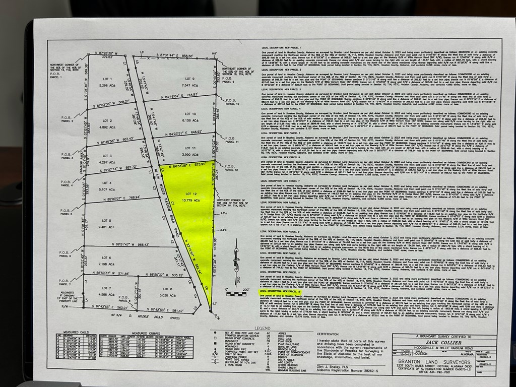 10.779 +-ac Lot 12, Willie Varnum Rd/d Hodge Rd, Cottonwood, Alabama image 3