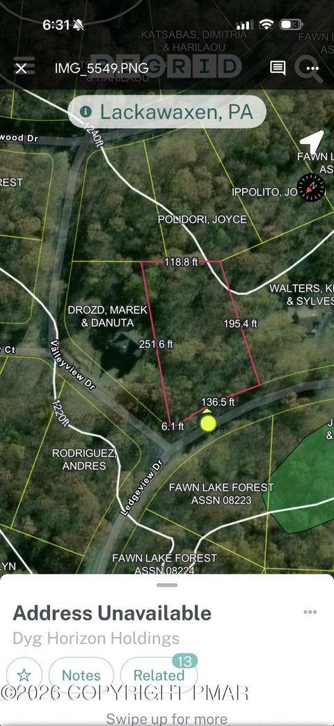 Vacant Land For Sale - Ledge View Drive<br/> Pike County, Hawley, PA 18428