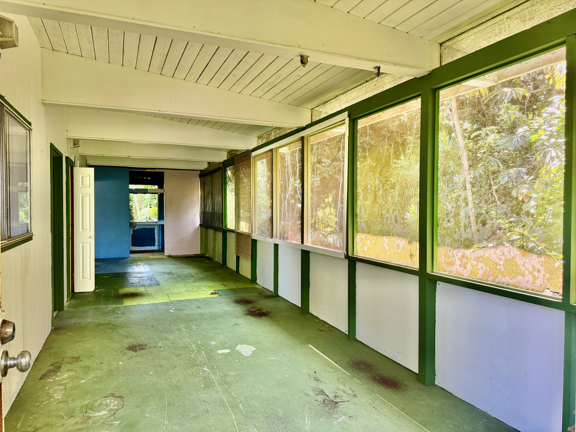 Back breezeway. Looking from the entrance at top of stairs.