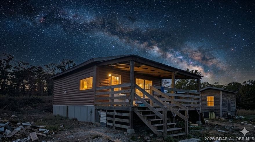 Tucked just off Highway 5, this rustic lake area getaway sits on approximately 3 acres, offering privacy, space, and convenience in one package. The setting feels secluded while still providing easy access to town, making it ideal for a weekend retreat or full-time living with room to spread out. The size and dimensions of the parcel will be determined between buyer and seller and confirmed by survey.

The cabin retains its original character and charm, creating a relaxed, back-to-basics atmosphere that fits perfectly with the surrounding landscape. Whether you’re looking for a quiet escape, a hunting base, or a place to enjoy the lake area without the maintenance of a large development, this property offers flexibility, usable ground, and the kind of setting that’s getting harder to find.