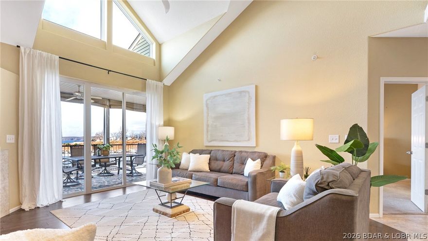 Lake life on the West side does not get any easier than Millstone. Located off O Rd, this top floor condo checks all the boxes with elevator access & zero stairs to and from the unit, dock & pool. Inside, you will find vaulted ceilings, excellent main channel views at the 7 MM, & a layout designed for comfort and convenience. The large primary suite features direct access to the screened deck, a large ensuite bath, walk in closet & is thoughtfully positioned for privacy, set apart from the guest bedrooms in its own lakefront corner, where it captures the incredible main channel views. Oversized tile flooring runs throughout the entry, kitchen, & dining areas, while the kitchen offers stainless steel appliances, a large eat at bar, & walk in pantry. The boat slip location is a standout, with the first slip on the left in Dock 4 complete with hoist for easy in and out lake days. When you consider top floor location, main channel views, & a premium dock slip location w/ hoist you have the kind of package buyers wait for. Priced to sell, this is an outstanding opportunity to get the lake lifestyle without giving up the features that matter most. Garage 2 (S4) is available for purchase.