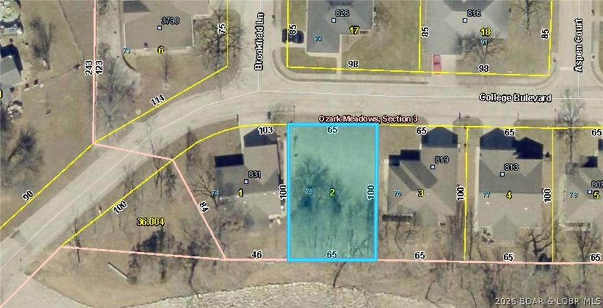 Fantastic building lot in 55+ neighborhood of Ozark Meadows. Osage Beach location close to everything! Flat off the road with a slope in the back, this lot will handle a one level home with flat driveway or easily accomodate a home with a walkout lower level. Nice building envelope on this 65x100 lot that has access to city water and sewer.