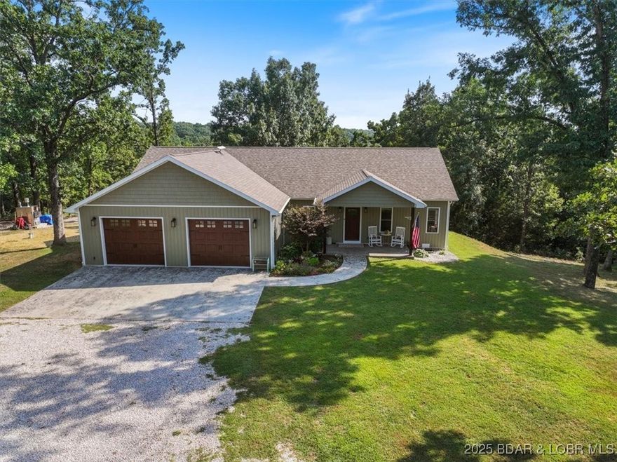 Built in 2019, this 3 bed, 2.5 bath custom home is perfectly situated on 40 acres of pristine, wildlife-rich property. Whether you're an avid hunter or simply love the outdoors, this rare opportunity offers unmatched access to mature bucks, wild turkey, and the peaceful serenity of nature—all with NO gravel roads and easy highway frontage.In fact, your new property stretches across Hwy 52 giving you added privacy and flexibility.
 Inside you'll find a thoughtfully designed open floor plan filled with natural light, warm custom cabinetry, beautiful flooring, and light, airy paint tones that create a welcoming and spacious feel throughout. The attention to detail shines in every corner of this modern country retreat. You will also LOVE the high efficiency HVAC keeping those monthly bills to a minimum. 
Outside you will find established trails perfect for hiking, riding, or just enjoying the outdoors. Just behind the house at the top of the property you will love the wet weather waterfall cascading into the bottoms. Don’t miss your chance to own this exceptional slice of the Ozarks—where comfort meets adventure right out your back door.