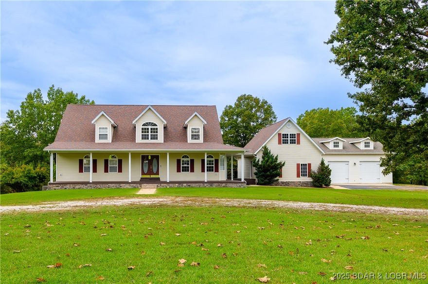 PRIVACY – SPACE – COMFORT - LUXURY. Welcome to your private retreat close to Fort Leonard Wood. This stunning 5 bed, 4 bath estate offers over 5,000 square ft of luxury living on more than TEN ACRES. The 4 FOUR CAR GARAGE provides ample space for vehicles and storage. Surprise -above the garage is a finished BONUS ROOM that’s ideal for a man cave, hobby room, or private office.  Step out onto the EXPANSIVE DECK including a screened in portion and take in breathtaking sunsets. Head further into your backyard oasis to the POOL with a custom built deck, relax, unwind and soak up the sun. If the weather calls for staying in, no problem! Step inside and unwind in one of TWO JETTED TUBS—but that’s not all! Throughout the home you’ll find custom window treatments, soaring ceilings, and a SPACIOUS LIVING AREA that flows seamlessly into a modern eat-in kitchen featuring granite countertops and stainless steel appliances. Entertain guests in the formal dining room or in the MASSIVE FINISHED  LOWER LIVING AREA with a full wet bar—perfect for  entertaining and game nights. With ample space, convenience, and comfort, this home is the definition of luxury!