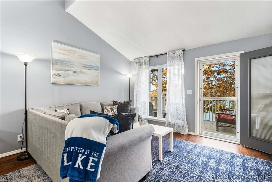 Discover lakefront luxury at its absolute best! This fully furnished, stunningly upgraded condo is the dream summer-ready retreat in the heart of Osage Beach. NEVER rented and cherished only for personal use, this gem feels like new and is completely turn-key. Every improvement is DONE: NEW HVAC, NEW windows, NEW appliances, NEW paint, NEW flooring! Enjoy effortless ELEVATOR ACCESS and a premium 10x30 boat slip & lift perfect for your cruiser! Step inside to a gorgeous modern interior with fresh paint and brand-new flooring throughout. The open bar, dining, and living layout showcases sparkling NEW appliances and sweeping lake views framed by massive floor-to-ceiling windows. Unwind with sunset cocktails on your private lakeside deck or stash your lake toys in the exterior storage closet. Bring your swimsuit—everything else is ready! You’re just minutes by boat or car from all the top hotspots: Dog Days, Redhead, Backwater Jack’s, Shorty Pants, and more. Craving quiet mornings? Cast a line across the cove at the State Park access. Homes this flawless never last—schedule your private tour now before it’s gone!