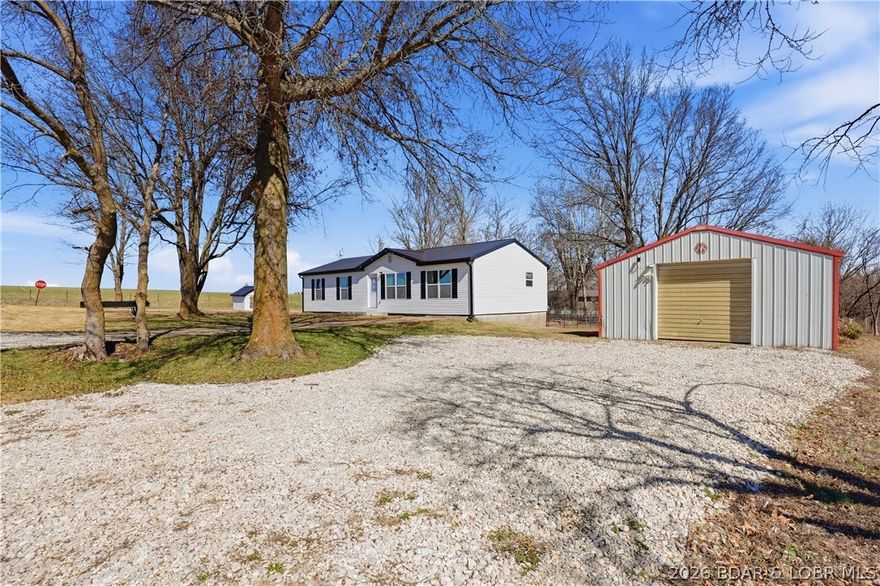 Fully remodeled 3-bedroom, 2-bath home located within the city limits of Eldon. This move-in-ready property features an open-concept kitchen and living area that provides a spacious feel and a great layout for everyday living. The primary suite includes a walk-in closet and private bathroom. The home also features a dedicated laundry room that doubles as a pantry, providing extra storage and convenience. Major updates completed in 2025 include a new roof, siding, and HVAC system, offering peace of mind for future owners. Sellers also had the crawl space professionally encapsulated in 2025. The property sits on nearly one acre, providing plenty of room to enjoy the outdoors. A 27x24 detached garage offers additional storage or workspace. Conveniently located near schools, shopping, and local amenities.