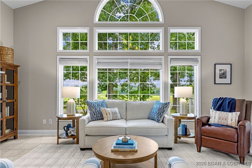 ONE OWNER....until last year. This house remained unoccupied for over two decades. Now the current owner has acquired this unused time-capsule, updated, furnished, decorated it, and is offering you this unique opportunity. Step into timeless elegance with this masterfully designed villa, crafted for seamless single-level living with minimal upkeep. The expansive great room, with its soaring vaulted ceiling offers a luxurious haven for relaxation after a day on the greens. Marvel at stunning views of the driving range, or perfect your swing on Mid-Missouri's fine golf course—an exclusive golfer’s paradise. A short golf cart ride unlocks a world of opulence: a prestigious clubhouse, yacht club, pristine tennis courts, resort-style pool, and diverse dining options, with tailored membership packages. For added allure, premier pickleball courts foster activity and connection within this vibrant community. Beyond championship golf, the Four Seasons POA elevates your lifestyle with serene fishing ponds, additional pools, scenic trails, and an exclusive calendar of events. This is not just a home—it’s a legacy of sophistication. Embrace the pinnacle of resort-style living today.