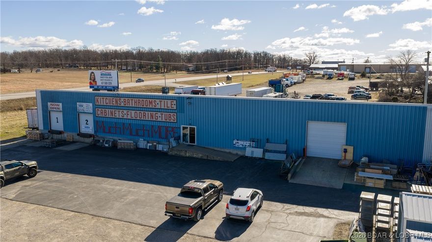 Once in Lifetime opportunity to own a well known & established business that feeds numerous contractors, builders, Mid-MO homeowners & DIY experts. This successful business is completely turnkey with inventory, equipment, established customer base & all the suppliers contact information & pricing. Property sits directly on Highway 5 between city of Camdenton & Lebanon on 5 acres with the buildings providing over 30,000 sq ft of indoor showroom & storage, along with counter top fabricating machines, custom cabinets & many more home improvement aspects to assist customers from design work to installation of cabinets, counter tops, kitchen vanities, sinks, flooring & bathroom vanities with accessories. Numerous product & contractor services, along with their own custom line of luxury vinyl flooring. Own a profitable business with over 25+ years of history & service to Mid Missouri. This property is priced to sell with all inventory, equipment & the business combined for your chance at the American dream.  Plus,  Solar panels on the roof covers most of their electric bills.  Help your Neighbors/contractors with their projects & don't miss this chance to Improve your lively Hood today!