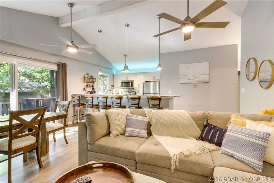 This Renovated 3 bed, 3 bath home is located in the wonderful Tan Tar A Estates community, just adjacent from Margarittaville and the Land Shark Restaurant! This property features an open floor concept, with vaulted ceilings, abundant natural lights, and a wood-burning fireplace for those cozy winter evenings.  In the main living area you will find an updated kitchen with granite counters, stainless steel appliances, under cabinet lighting, newer cabinets, and best of all it can come fully stocked! Additional features are 3 separate decks for outdoor entertaining/relaxing, 3 car parking pad, and access to multiple community pools. Plus no land lease!

Property is being sold fully furnished which makes a wonderful turnkey opportunity for buyers or full time vacation home use! Come and see this beautiful home conveniently located near all that Lake of the Ozarks has to offer!