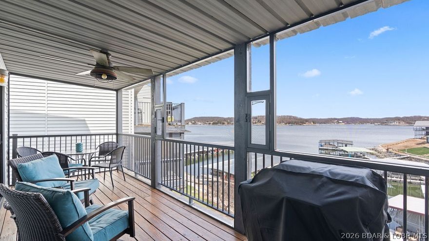 Beautiful, well-maintained main-level condo offering true no-step entry and stunning lake views. This 2-bedroom, 2-bath unit features a spacious primary suite with a private bathroom and walk-in shower. The living area is tastefully updated with all new furniture, making this home completely turn-key and ready to enjoy. Step out onto the walk-out screened in deck, recently updated with refinished exterior flooring, and take in the scenic surroundings. A large storage closet on the deck provides ample space for all your lake essentials. Included is a 10x24 boat slip, making this the perfect lakefront getaway or full-time residence. Enjoy convenience, comfort, and lake living at its best! Call for a private showing today!