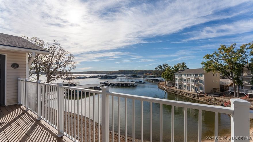 Turnkey lakefront living with strong rental appeal in the heart of Osage Beach. This top-floor 3BR/2BA condo feels like home the moment you walk in, with only a few steps from parking and one-level living once inside. Enjoy calm cove views from the living room, the primary suite, and a guest bedroom, plus vaulted ceilings and an open kitchen that keeps everyone connected.  Sold fully furnished, it’s ready to enjoy now or place into a short-term rental program right away. Big-ticket improvements are already done: HVAC 2022, new decking 2024, and new roof 2025 for lower-maintenance ownership.  Boaters will love the included 12x28 boat slip on a covered, newer concrete dock (an easy walk). Kapilana Estates offers the amenities vacationers look for: clubhouse, pool, playground, and beach access with a quiet, family-friendly atmosphere and great walkability.  Best value in the complex as the lowest-priced 3BR/2BA currently available. Lake days start here.