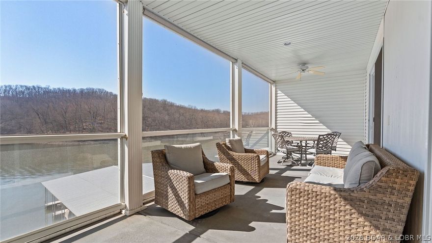 Welcome to your lakefront escape at Sunset Palms! This beautiful, condo is located in a fully gated, impeccably maintained complex at the 35MM, just off Hwy 5—offering convenient access to both Camdenton and Sunrise Beach for shopping, dining, and entertainment. Enjoy breathtaking, panoramic views of the main channel from your spacious screened-in deck, perfect for relaxing or entertaining guests. Sunset Palms offers an array of first-class amenities, including a lakeside pool and hot tub, a clubhouse with a full kitchen, and a game room featuring a pool table—all designed for effortless lake living. The building is equipped with two elevators for added convenience, and the self-managed association ensures pride of ownership throughout the property.
There is new paint throughout, new countertops, new faucets, and more. 
This unit also includes a large 16x40 boat slip in a prime location, providing easy in-and-out access for a seamless day on the water. Move-in ready and designed for comfort and enjoyment, this condo is ready for you to enjoy the beautiful Lake of the Ozarks. Call for a private showing today!