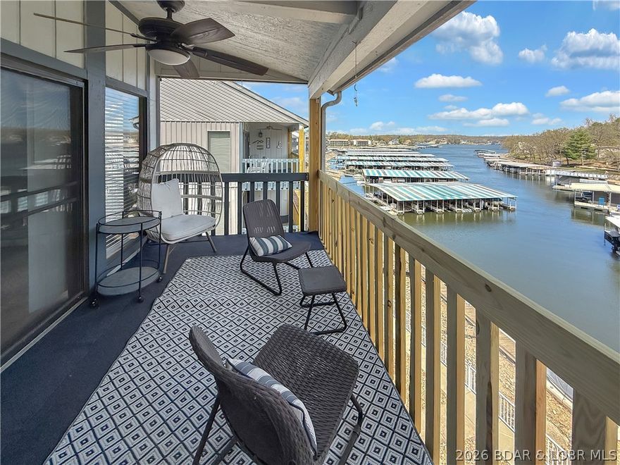 Welcome to the perfect little getaway at Lake of the Ozarks! This charming, light, and airy condo, nestled on the top floor - end unit, offers spectacular main channel views and an unbeatable location in Osage Beach. Step inside to discover a beautifully updated space that comes fully furnished, complete with adorable decor that perfectly complements the lakeside vibe. A true gem for lake lovers, this condo includes a boat slip conveniently located near the unit, a lakeside pool and tennis courts. Whether you're seeking a savvy investment or a cozy weekend retreat, this condo fits the bill. Short and long-term rentals thrive in this complex, providing excellent income potential. Plus, all the excitement and activities are just moments away, accessible by both land and water. Priced to sell, this condo presents an incredible opportunity to embrace lakeside living with ease. Don't miss your chance to own a piece of paradise where everything is ready for you!