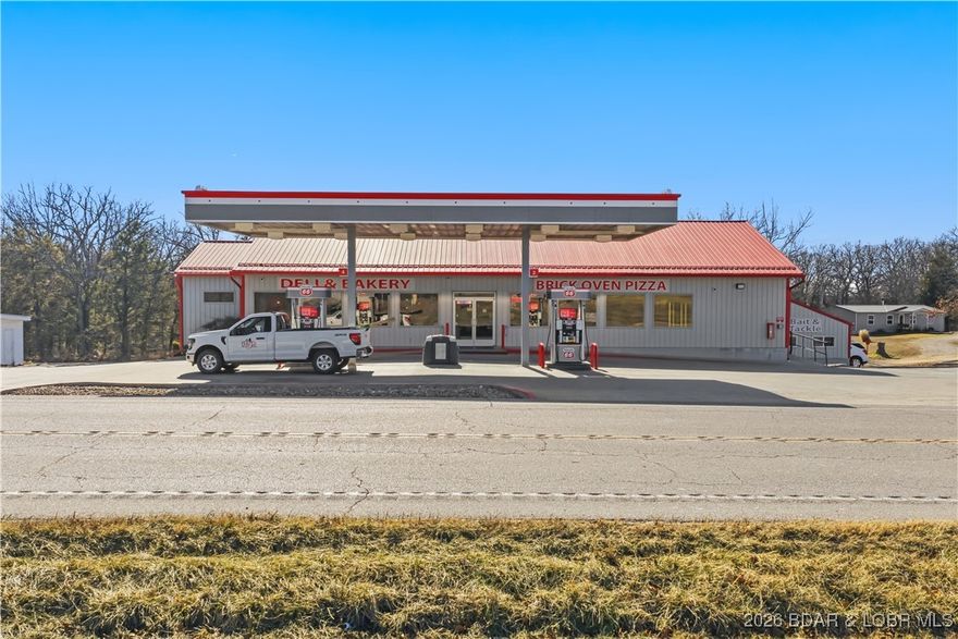 Profitable turn-key commercial opportunity on a busy corridor between Iberia and Brumley, just minutes from the Lake of the Ozarks. TLC One Stop sits on 4+ acres and features a well-built 4,500± SF convenience store constructed in 2011, complete with kitchen, dining area, office, restrooms, walk-in coolers, and basement storage. Attached bait/feed shop (get your worms, livers, and minnows on the way to the lake) plus a large metal outbuilding included. Fuel operation offers two double gas pumps, a dedicated diesel pump, propane filling station, and on-site ice production. Known locally for Anna’s Kitchen with strong food sales including daily specials, pizza, sandwiches, and ice cream—hugely popular with lake traffic. Beer and lottery add steady revenue. This classic small-town store has an established customer base, solid sales history, & good employees in place. Sale includes real estate, business, and equipment—everything needed to operate day one. High visibility, strong traffic, and proven profitability make this a rare chance to own a cornerstone business near the lake. Station has plenty of parking for big vehicles and even works as a commuter lot.  Showings by appointment.