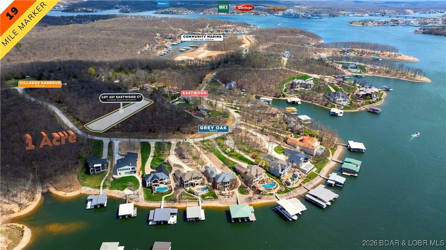 Imagine creating your ideal lake retreat in the sought-after Villages at Shawnee Bend,a beautifully maintained neighborhood along the shores of Lake of the Ozarks.This one-acre lot, tucked away on a quiet cul-de-sac with a gentle,build-friendly landscape,offers the perfect setting to design & build a custom home tailored to your vision—whether for full-time living or a seasonal escape.Residents enjoy access to an impressive lineup of amenities, including pickleball & tennis courts, community pool, private gated entry,and a neighborhood marina with boat slip leasing. The lush landscaping and meticulous care throughout the community reflect a strong pride of ownership and create a peaceful, upscale atmosphere. Adding to the appeal, this lot is just down the street from the upcoming Harbor 19—an upscale marina destination featuring state-of-the-art docking, an elevated ship store, and full-service amenities designed to enhance the lake lifestyle.
This is a rare opportunity to build from the ground up in one of the lake’s most desirable communities. Schedule your tour today and take the first step toward bringing your Lake of the Ozarks vision to life at the Villages at Shawnee Bend.
