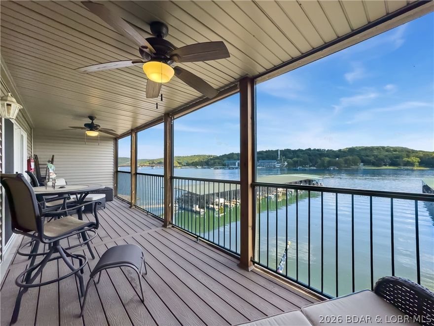 This meticulously maintained 3-bedroom, 2-bath lakefront condominium is a rare gem nestled in the heart of the Ozarks, just moments away from Lake Valley Country Club, Old Kinderhook, Ha Ha Tonk State Park, and the Ozark Amphitheater. Perfectly positioned for both relaxation and recreation, this condo offers a lifestyle you’ve always envisioned. Your own 12x30 boat slip is conveniently located just in front of the unit, making it a breeze to launch your boating adventures or enjoy a day of fishing on the water. Step out onto your large, well-appointed screened deck, to enjoy morning coffee or sunset cocktails. The open concept living room and dining area provide ample space for gatherings. Two heated pools are ready for your enjoyment! Let the kids play in the nearby playground. Take advantage e of the boat ramp and dedicated boat trailer parking. The lush landscaped green spaces  create an inviting environment for outdoor activities. Tucked away from the hustle and bustle, this condo offers a serene escape yet still conveniently close to lcal attractions and recreational opportunities. Whether you are seekig a weekend getaway, or a permanent residence, this property is perfect.
