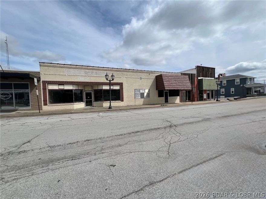 Prime commercial opportunity in the heart of Eldon!! TWO storefronts that can be combined into one footprint. Current owner started this project in 2019 and then COVID happened. This nearly 5,000 sq. ft. building has been taken down to the studs, offering a true blank slate for your next venture. Ideal for retail, office, restaurant, or mixed-use development. Located in a rapidly growing area fueled by major employers and just minutes from Lake of the Ozarks, this property is perfectly positioned to capitalize on increasing demand and traffic. Whether you're an entrepreneur ready to launch your next venture or an investor looking to expand your portfolio, this is a rare opportunity to create something truly special from the ground up. Bring your vision, add your finishing touches, and transform this space into a thriving business.