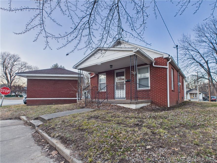 Great location for this cute brick home that is within walking distance to the Isle Casino, Katy Recreation Trail, and downtown Boonville. Corner lot with a one-car detached garage that was a former gas station, and could be restored as such, brick pillars remain as corners of the garage. The house is in great shape with new HVAC just installed. It also has newer carpet and LVP flooring throughout. The living room is large enough to accommodate the dining area. Functional kitchen with room for a desk. The bedroom has the bathroom adjacent. There is an enclosed porch that can be a second non-conforming bedroom or office. Unfinished basement. Don't miss your chance on this affordable, easy to maintain property. Call an agent for your showing.