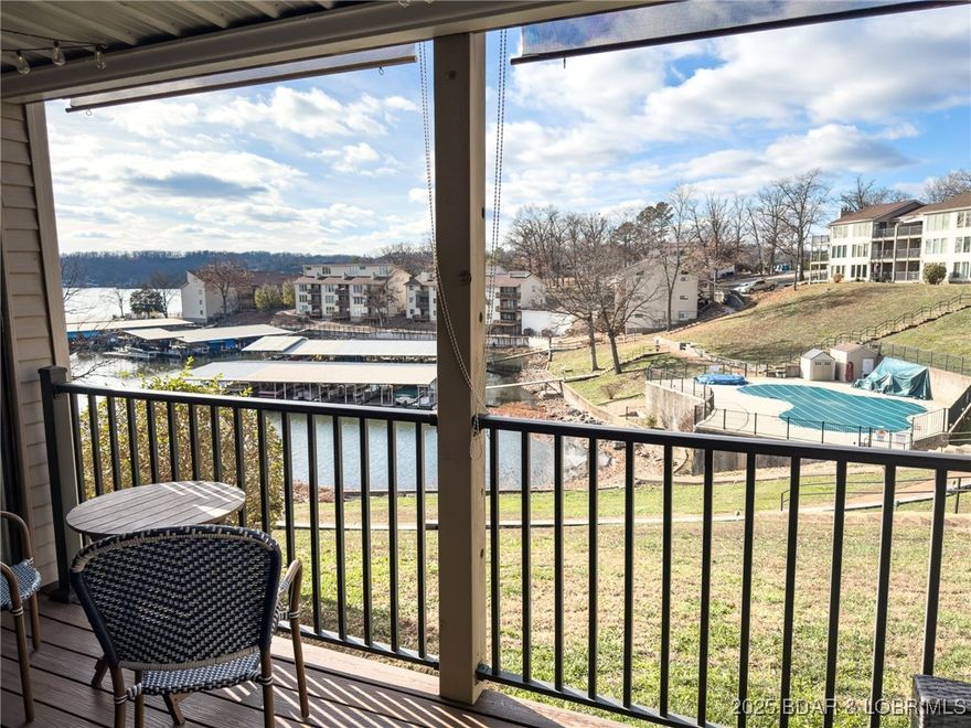 Welcome to Robinwood Condos—your gateway to lake living at its finest. Nestled at the 8 MM in Lake Ozark, Missouri, this beautifully maintained 2-bedroom, 2-bath condo is ready to welcome you or your guests from the moment you arrive. Step inside to an inviting open-concept living space, highlighted by granite countertops and a warm, comfortable layout. This unit over looks the sparkling community pool, creating the perfect backdrop. This unit has an impressive track record as a successful nightly rental, offering strong income potential for investors—while also serving as an ideal retreat for personal getaways. Conveniently positioned just one level down from parking, it provides easy access for you and your guests. Robinwood offers amenities designed for fun and relaxation, including a tennis court, clubhouse, and community pool. Enjoy your own 10 X 24 boat slip on Dock B. Whether you're seeking a smart investment, a vacation escape, or a combination of both, this condo delivers the best of lake living. Call today to schedule your private showing and experience it for yourself.
