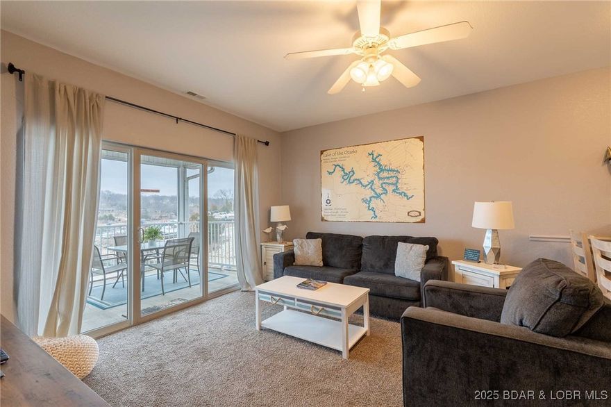 Experience the ultimate Lake of the Ozarks lifestyle with this stunning lakefront condo that blends comfort, location, and opportunity in one incredible package. This 750 sq ft unit features 1 bedroom and 2 bathrooms, offering a smart and functional layout that feels open and inviting. Perched as a top-floor corner unit, it provides added privacy and breathtaking lake views that make every moment feel like a getaway. The location is unbeatable, right in the center of all the action, with easy access to popular restaurants, bars, and entertainment by boat or by water. Whether you’re spending weekends at the lake, hosting guests, or welcoming renters, this condo checks every box. At just $225K, it’s an excellent option for a rental investment, a long-term investment, or an affordable way to own your own place at the lake. Fun, convenient, and full of potential, this is a property you’ll never get tired of enjoying. Do not miss the opportunity! Take a look at our property tour, or get to the Lake as quickly as you can! With rentals already on the books in the near future, your perfect next investment awaits! Get the entire package with 2 boat slips available, as well as 2 PWC slips.