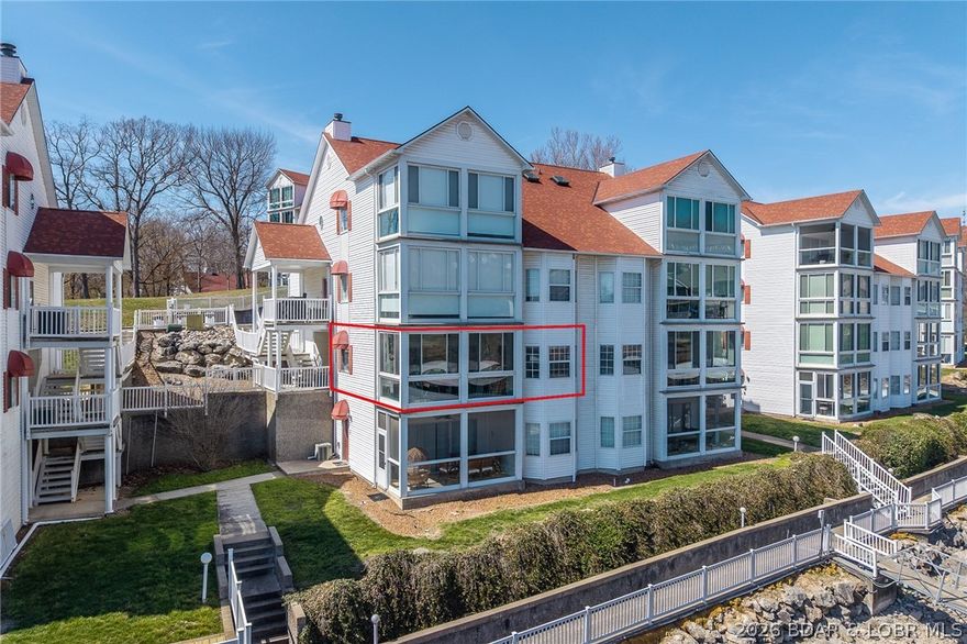 Welcome to one of the most desirable lakefront setups in Charleston Condos—where privacy, views, and functionality come together. This 3 bed, 3 bath end-unit offers 1,500+ sq ft of single-level living, ideal for both relaxing and hosting. Positioned on the lower level in a protected cove with main channel views—an uncommon combination. The 4-seasons room and primary suite capture long water views for year-round enjoyment. Inside, the layout delivers—two suites plus a third bedroom with direct bath access, ideal for guests. Just a short walk to your 12x30 boat slip for easy water access. Charleston is known for its quiet, well-kept environment with no short-term rentals—offering consistency and pride of ownership. Amenities include a pool, clubhouse, and private setting close to Lake Ozark conveniences. Whether you’re after a low-maintenance getaway or full-time living, this hits the key factors buyers look for—location, layout, and views.