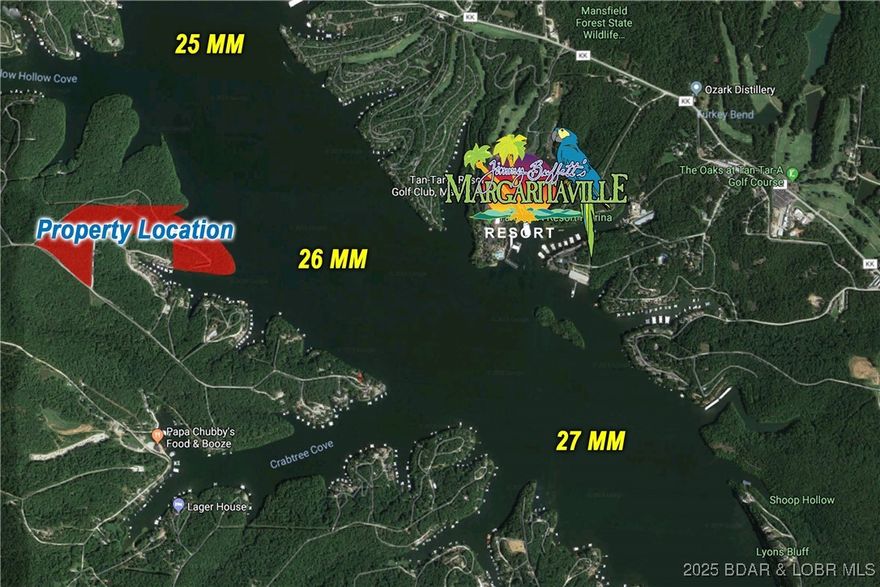 Prime 36-acre parcel located directly across the main channel from the New MARGARITAVILLE! with an amazing 2,717 feet of Water Frontage. Moderate, steep, and gentle topography, huge panoramic view, main channel and also cove protection. Easy drive from Highway 5 - Perfect for any commercial development, mixed-use, luxury subdivision or private compound. Preliminary plans available.
