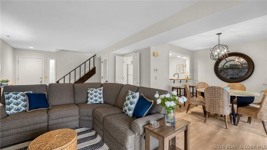 WAKE UP TO PEACEFUL FAIRWAY SUNRISES AND UNWIND WITH BREATHTAKING LAKE OF THE OZARKS SUNSETS — all from your private porch in gated Tan Tara Estates. This fully remodeled, designer-finished home blends refined comfort with resort-style living in one of the Lake’s most scenic communities. With lake views from both the front and back with a coveted south-facing orientation, natural light fills the home throughout the day. Designed as a spa-inspired retreat, the home features two oversized king en-suite bedroom suites with walk-in closets and private baths, plus a stylish half bath for guests — ideal for couples escapes, full-time living, or a high-performing investment property. The spacious layout allows for additional sleeping space while maintaining an upscale feel.

Located on the 4th hole of Hidden Hills Golf Course, owners and guests enjoy complimentary golf, short Enjoy private community pools, rolling hill walks, and a golf-cart-friendly neighborhood. Boat slip availability at the community dock just 5 min walk or take your cart!  Just minutes from Margaritaville dining, marinas, shuttle service, horseback riding!  Completely remodeled, move-in ready Osage Beach home.