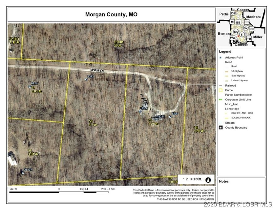 Nicely positioned 4.5 Acre lot perfect for building your new dream home! It is just off of Hwy 135 about 8.5 miles north of Laurie. This would be great to combine with our seller's 5.35 acre plot to the south that has a drilled well. Electric service line runs along Spirit Lane.
