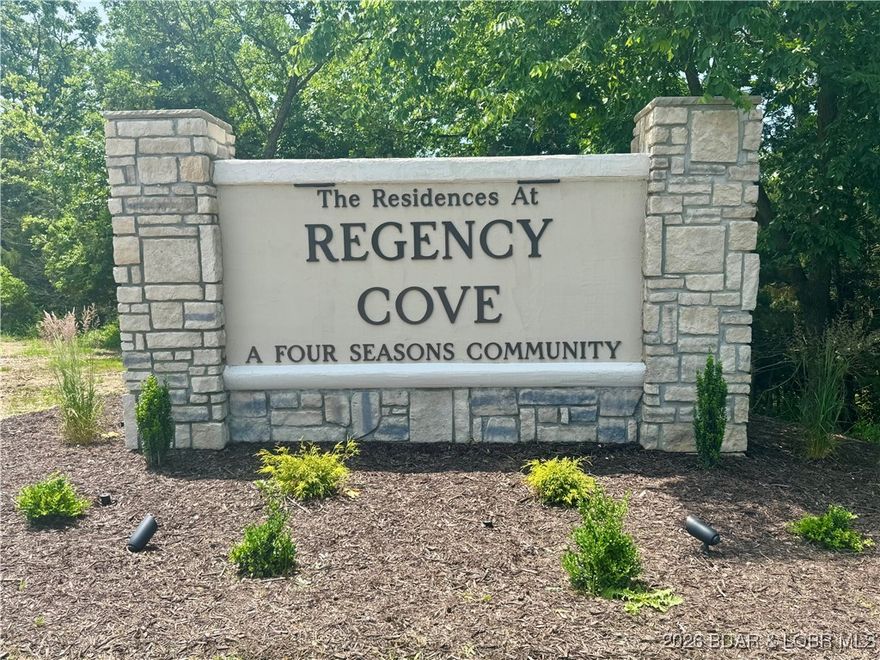 Exciting pricing!  Regency Cove subdivision is a lake classic, and so appropriately named. Nice size building envelope on this 200' deep .38 acre lot. Bonus - nothing will be built directly behind it on corner of POA land. Lovely homes on both sides with similar topography show the buildability. Regency's community pool is just a few lots away. School of the Osage District is always a plus. Four Seasons has added bocce ball and pickleball to its long list of amenities, and the new swimming pool complex with indoor and outdoor pool is less than a mile away.  Enjoy the clubhouse, fitness center, swimming pools, tennis courts, basketball courts, playgrounds, walking trails, boat ramps, boat dock, interior fishing lakes, campground.  Dog park is just across HH on Cherokee Road. Best priced offshore lot in Regency!