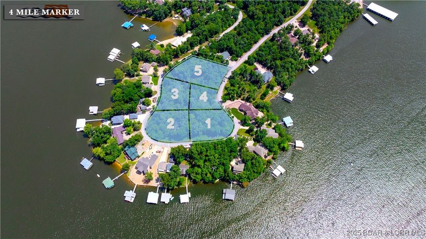 Incredible opportunity to own five side-by-side, ready-to-build lots on Big Island at Lake of the Ozarks—totaling approximately 3.5 acres. These contiguous parcels are perfect for building five individual homes or a villa-style development.

Big Island is the only subdivision at the Lake offering more boat slips than lots—an exceptional advantage for lake enthusiasts. All lots come equipped with water, sewer, electricity, and high-speed fiber internet—truly shovel-ready.

This golf cart-friendly community offers top-tier amenities including an on-site boat ramp, community pool, and the option to purchase boat slips. Whether you're a builder, investor, or buyer looking to create a private retreat, this is a rare opportunity to own a slice of paradise in one of the Lake’s most unique and desirable developments.