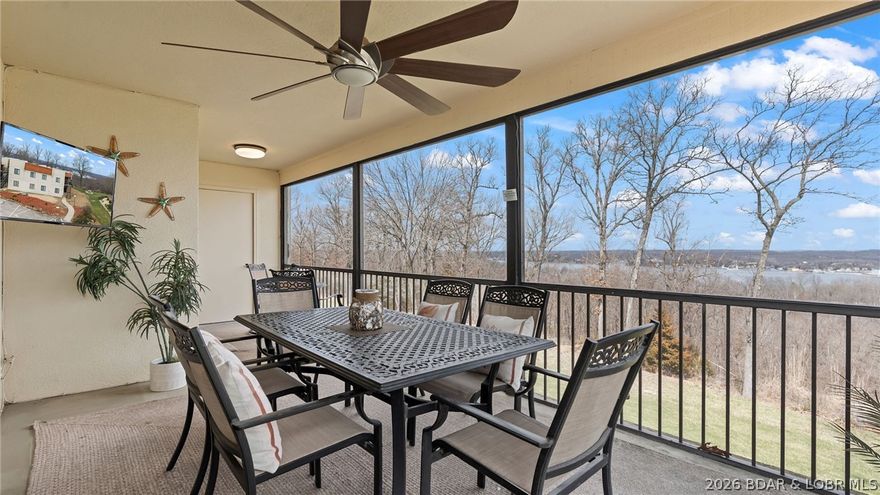 Amazing year-round lake views from this top-floor 3-bedroom, 2-bath condo at Osage Vistas! With a proven rental history of both short-term and long-term rentals allowed, this property is ideal as a full-time residence, vacation getaway, or investment opportunity. Located within the Four Seasons HOA, enjoy access to amenities including pools, tennis courts, and a fitness center. Osage Vistas spans 23 beautifully landscaped acres featuring walking paths, scenic lake views, six private pools, a boat launch ramp, and secure boat trailer parking. Conveniently within walking distance to the Regalia Hotel, offering dining, concert venues, and the famous “Hippopotamus Pool,” the largest swim-up bar at Lake of the Ozarks. Experience resort-style living all year long—schedule your showing today!